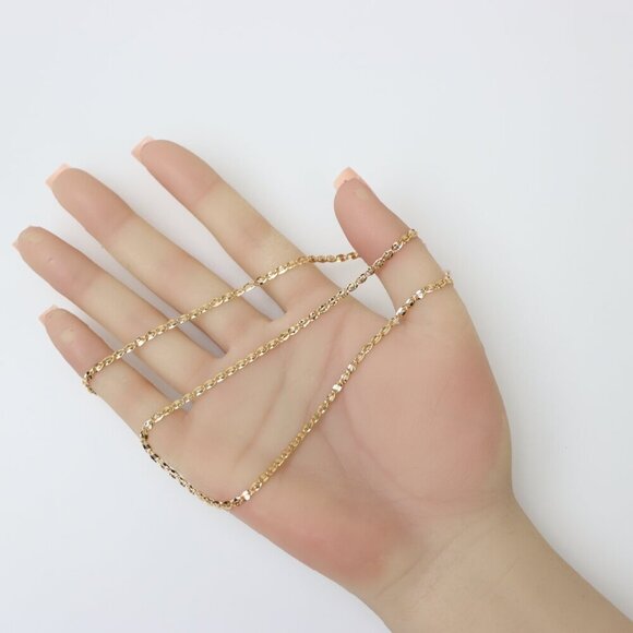 "Shiny Rose Gold Chain Necklace with Bold Polished Oval Links, XPNL0192 - Picture 2 of 12